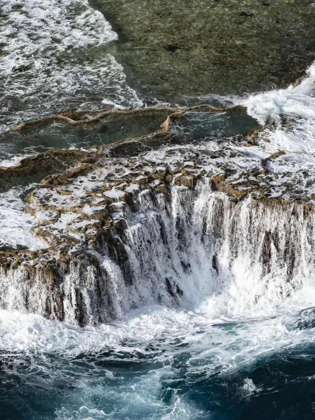 Aerial view of the Terrasses de Shabadran in Maré, Loyalty Island, New Caledonia.