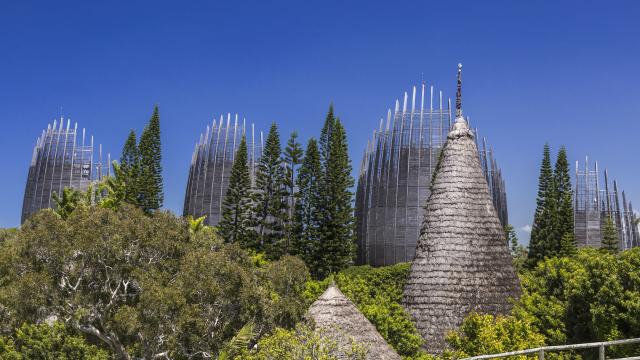 The Centre Culturel Tjibaou and its unique architecture by Renzo Piano in Nouméa, New Caledonia.