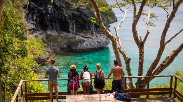 View from the Falaises de Jokin deck in Lifou, Loyalty Islands, New Caledonia.