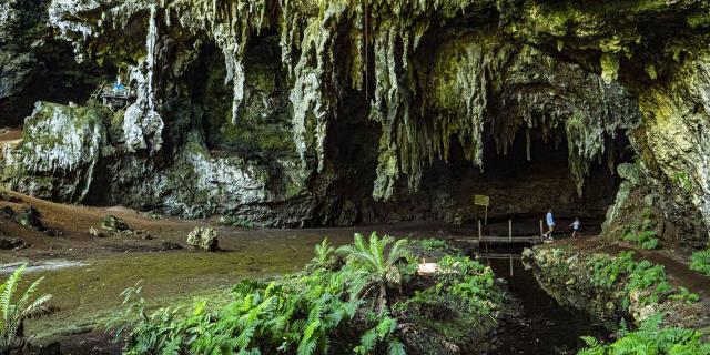 ニューカレドニアのイル・デ・パンにあるオルタンス洞窟（Grotte de la Reine Hortense）またはウマーニュ洞窟（Grotte d'Oumagne）。