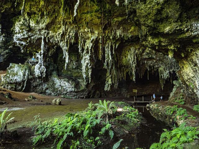 La Grotte de la Reine Hortense ou Grotte d'Oumagne à l'Île des Pins en Nouvelle-Calédonie.