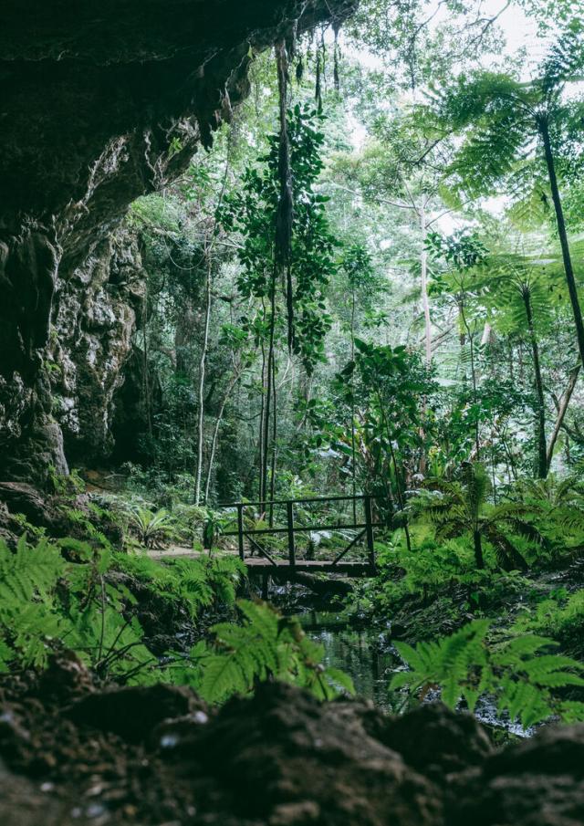 La Grotte de la Reine Hortense ou Grotte d'Oumagne à l'Île des Pins en Nouvelle-Calédonie.