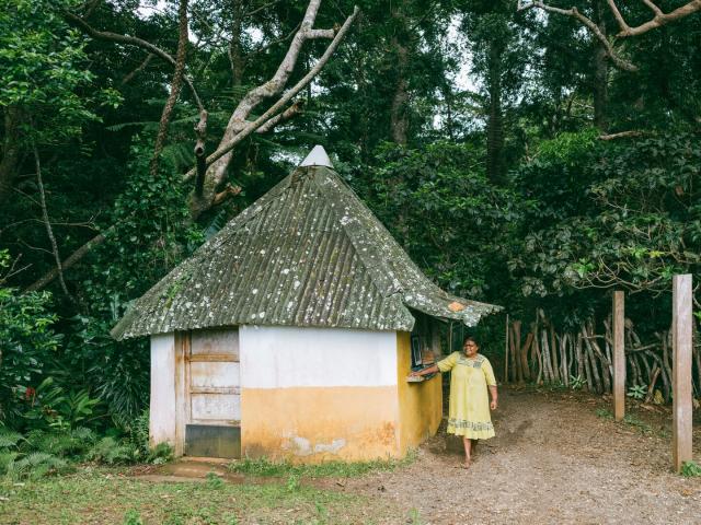 ニューカレドニアのイル・デ・パンにあるオルタンス洞窟（Grotte de la Reine Hortense）またはウマーニュ洞窟（Grotte d'Oumagne）。