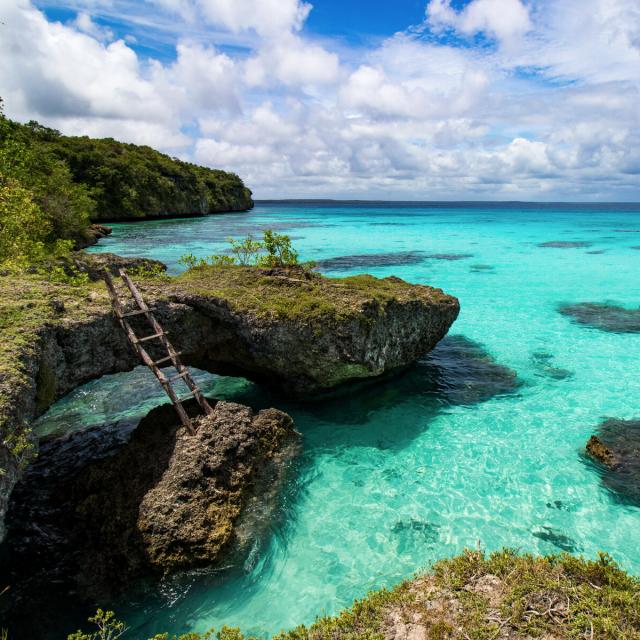 Turquoise lagoon of Lifou, Loyalty Islands of New Caledonia.