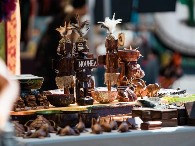 Handicraft store at the Noumea market