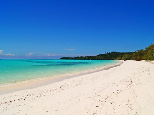 Luengoni beach and lagoon at Mu, Lifou, Loyalty Islands, New Caledonia.
