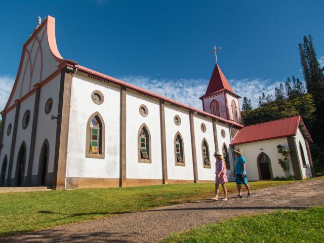 Visit to the Vao church on the Île des Pins in New Caledonia.