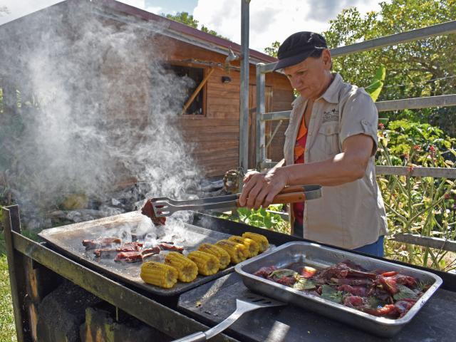 Bush barbecue at Ferme de Néméara in Bourail, New Caledonia.