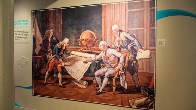 A painting by La Pérouse on display at the Musée Maritime de Nouvelle-Calédonie