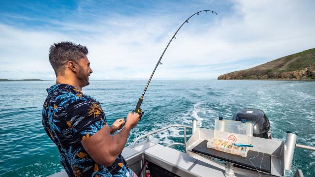 Big-game fishing in New Caledonia's lagoon