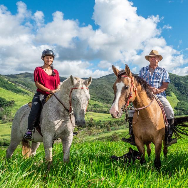 Horseback riding at Gîte Les 3 Boucles in Thio, on New Caledonia's east coast.