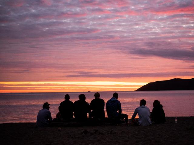 Sunset from Roche Percée beach in Bourail, New Caledonia.