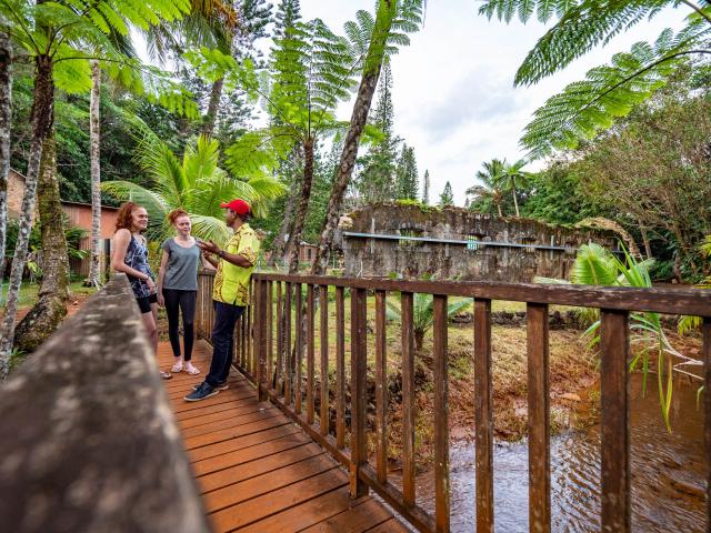 Guided tour of the former mining village of Prony in New Caledonia.
