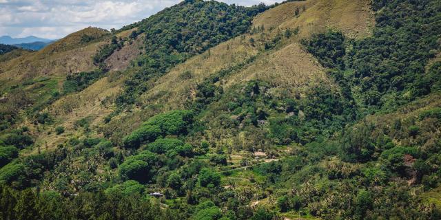 View of the Napoémien tribe in Poindimié, New Caledonia.