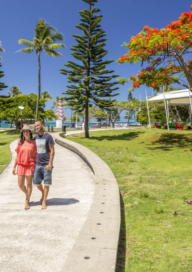Stroll along the La Promenade complex at Anse-Vata, Nouméa