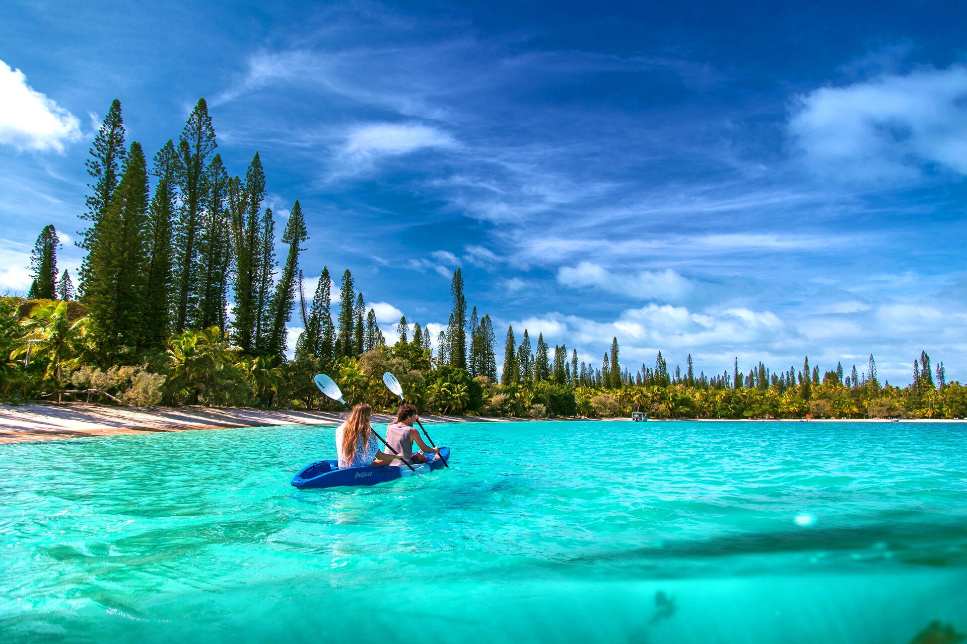 Canoeing in Kanuméra Bay on Île des Pins