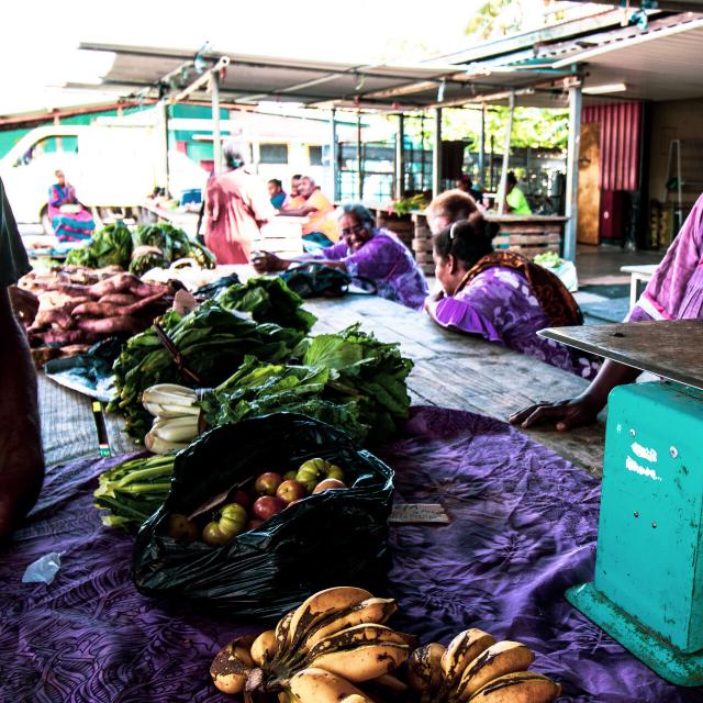 Wé municipal market in Lifou, Loyalty Islands, New Caledonia.
