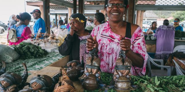 Local produce market in the islands of Maré