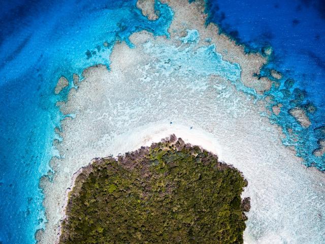 Vue aérienne des Pléiades du Sud à Ouvéa