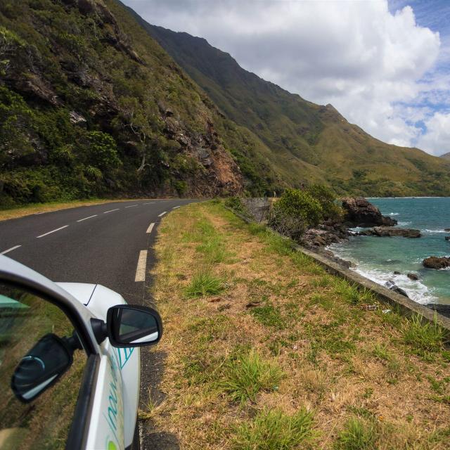 Road trip on the Corniche road to Hienghène, New Caledonia.