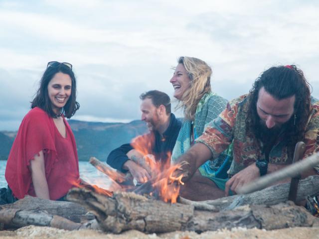Campfire on the beach in New Caledonia
