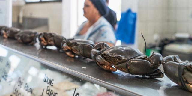 Crabs at the Moselle Market in Noumea