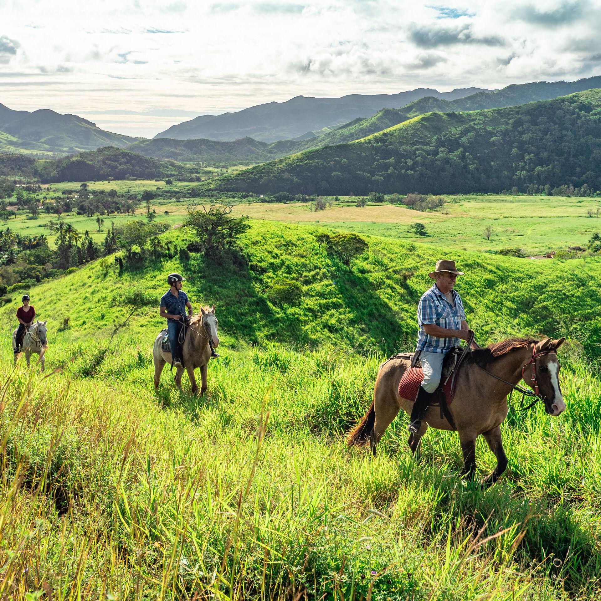 Horseback riding at Gîte Les 3 Boucles in Thio, on New Caledonia's east coast.
