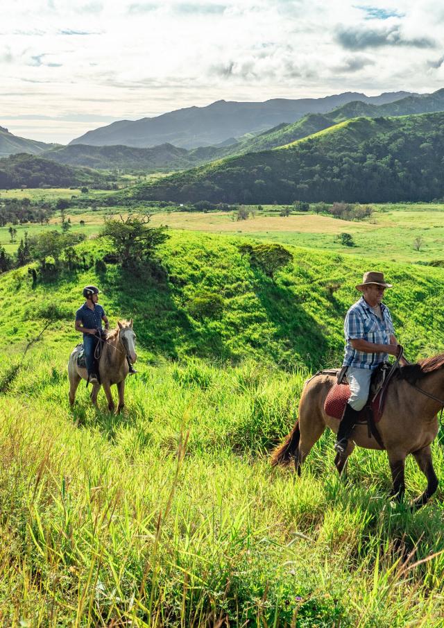 Horseback riding at Gîte Les 3 Boucles in Thio, on New Caledonia's east coast.