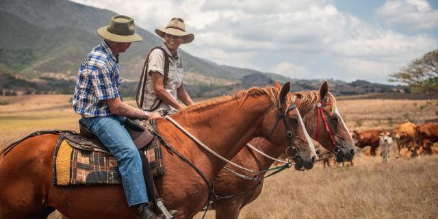 Stockmen on horseback in Bourail