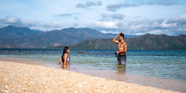 Swimming around one of Thio's islets on the east coast.