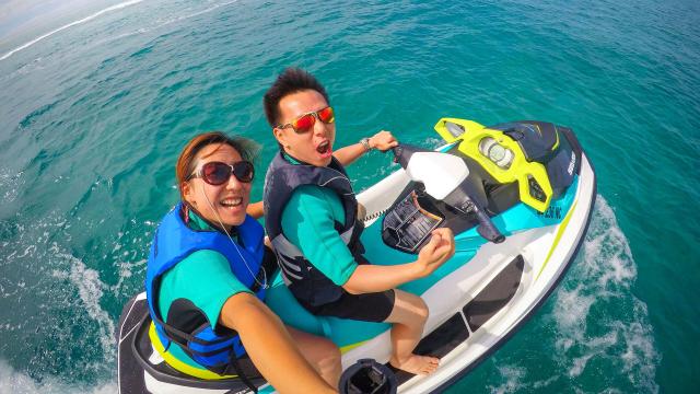 Jet-skiing on the Nouméa lagoon