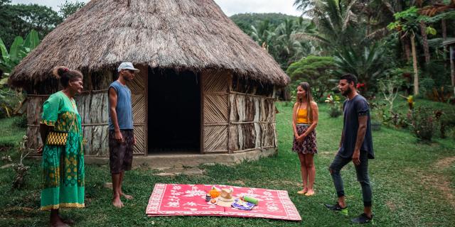 Living a welcome in a tribe in Tchamba, Poindimié