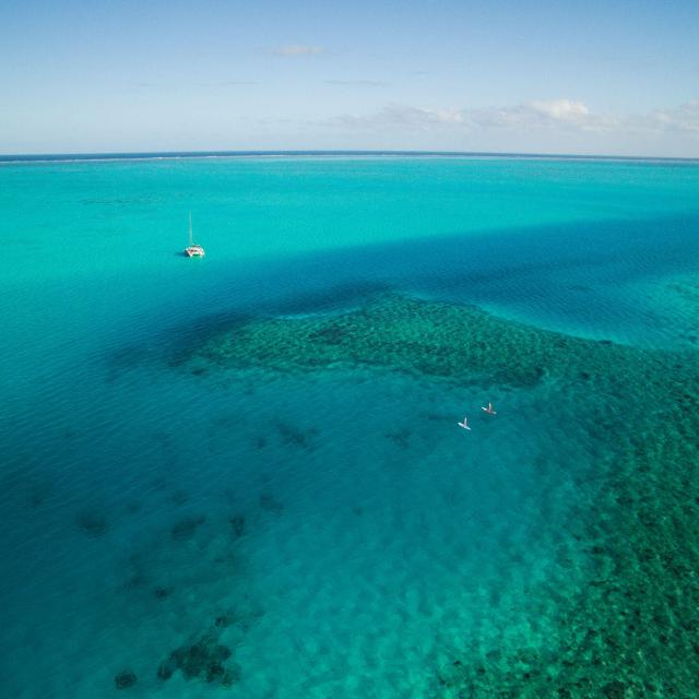 Sortie catamaran sur le lagon turquoise