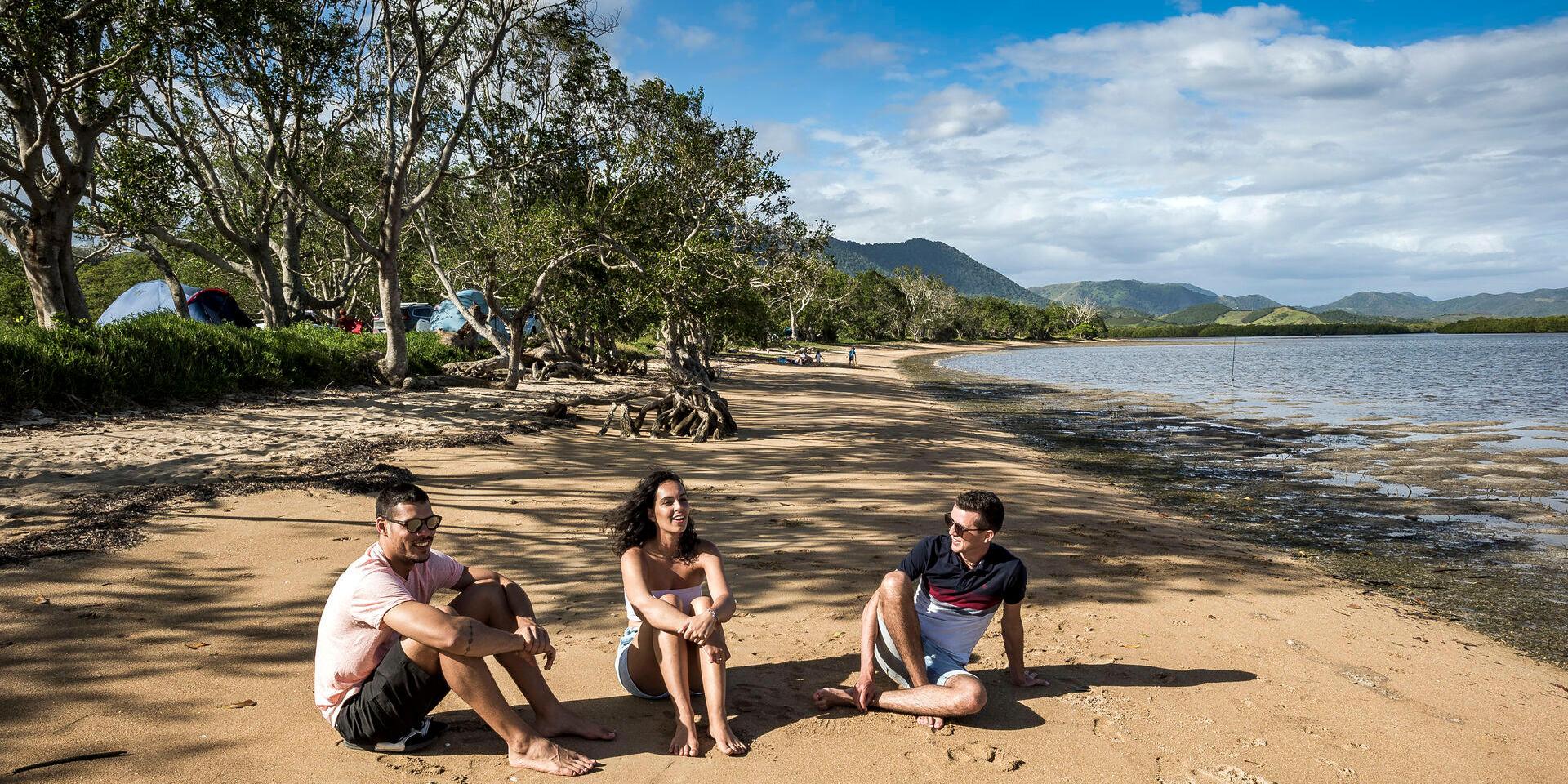 Friends at Poé beach in Bourail