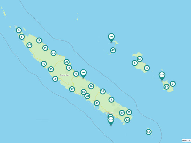 Carte intéractive de Nouvelle-Calédonie