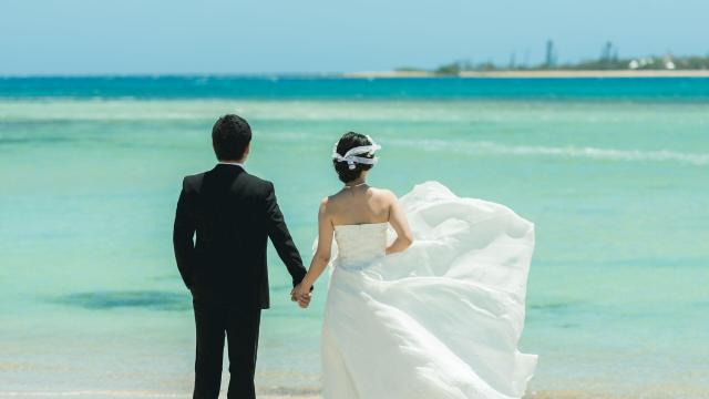Couple marié au Château Royal à Nouméa