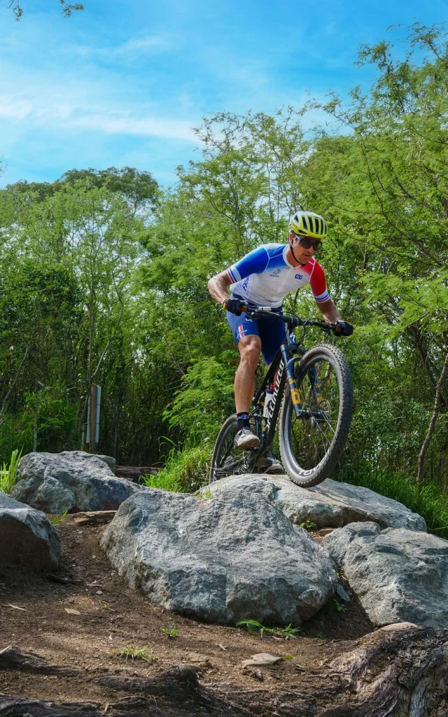 Ride the mountain bike trails at the Boucles de Tina in Nouméa