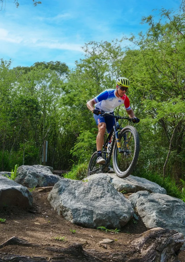 Ride the mountain bike trails at the Boucles de Tina in Nouméa
