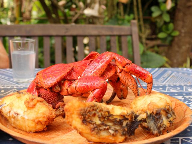 Coconut crab at Le Traon table d'hôte