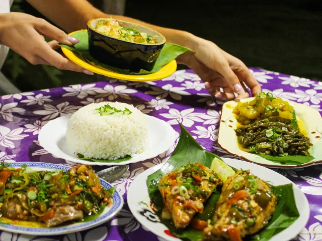 Dinner at Dom's gîte in Maré